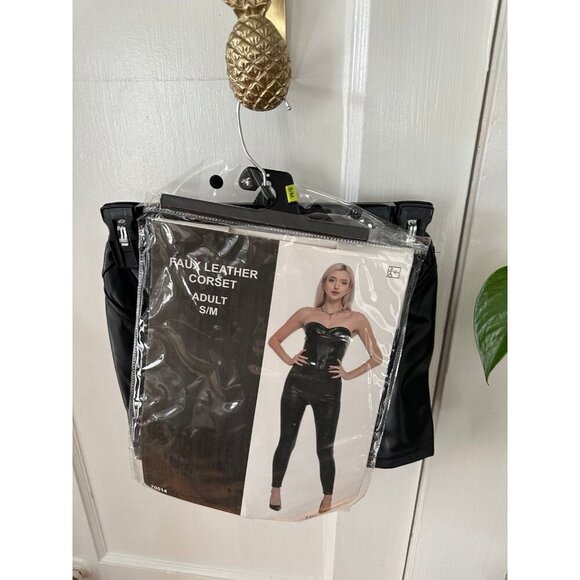Faux leather corset adult size small/medium new - Picture 2 of 8